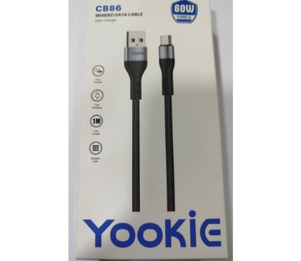 Accessories Chargers + Cables Yookie Smart Charging Type_c Cable CB86_ 60W Black